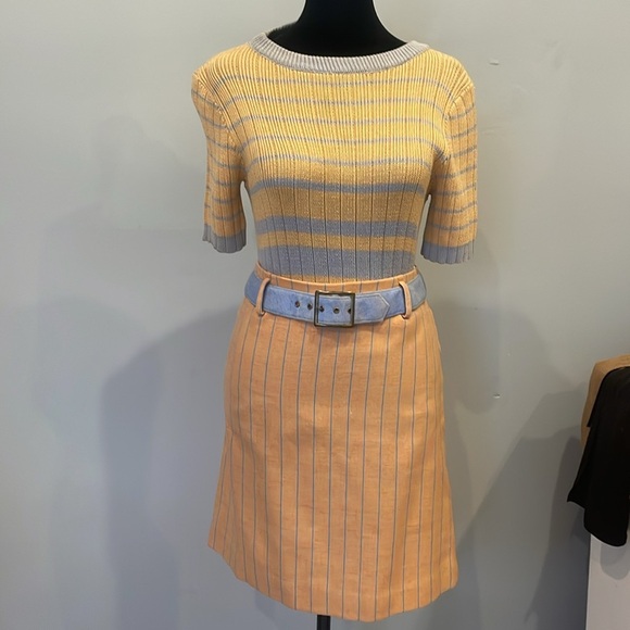 Super vintage 60’s style Robbie rivers pale yellow & powder blue sweater /skirt - Picture 7 of 7